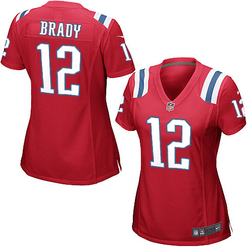 Women's Game Tom Brady Nike Jersey Red Alternate - #12 NFL New England Patriots